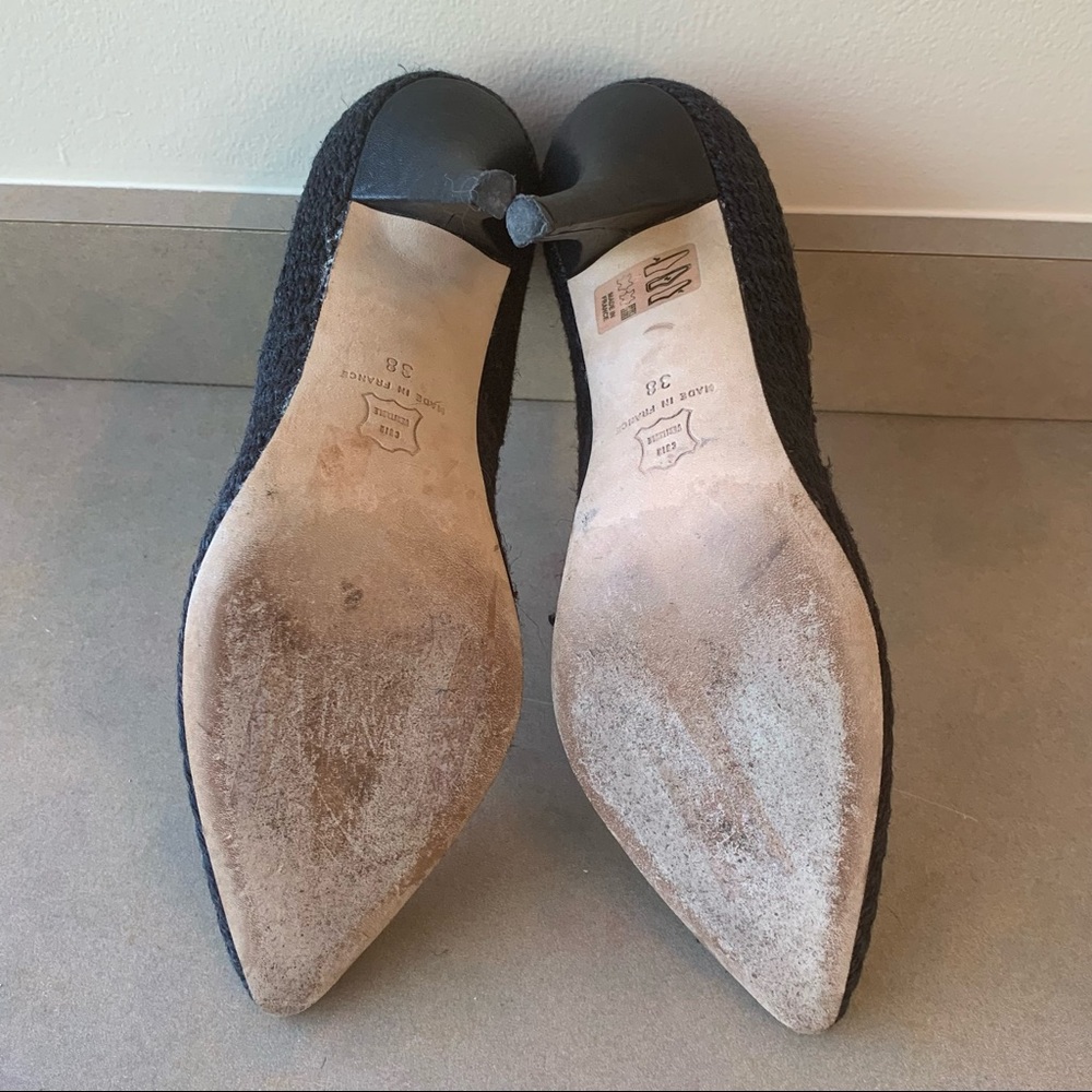 Isabel Marant Black Rope Canvas Pumps Women’s EU Size 38/ US 8 Heels Point Toe - Picture 6 of 13